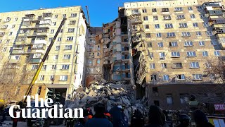 Tower block collapse in Russia leaves four dead and dozens trapped [upl. by Gregorius]