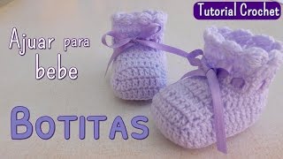 Ajuar zapatito para bebe en punto espuma de mar [upl. by Ailalue]