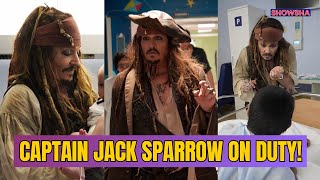 Johnny Depp Dresses Up As Captain Jack Sparrow To Surprise Kids At A Childrens Hospital  N18G [upl. by Adur]