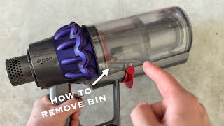 DYSON V10  HOW TO REMOVE THE BIN [upl. by Eelrebma]