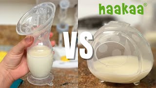 HAAKAA Breast Pump  Ladbybug Milk Catcher Review and Comparison [upl. by Htebazil]