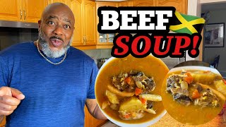 How to make Jamaican Beef Soup  Deddys Kitchen [upl. by Leeland697]