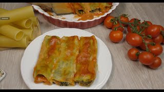 CANNELLONI RIPIENI al forno Ricotta e Spinaci RICETTA Facile e Veloce [upl. by Decca]