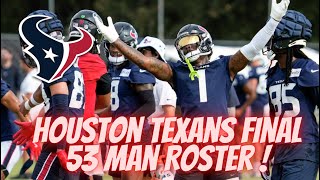 Houston Texans Final 53 Man Roster [upl. by Ludvig641]