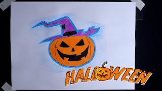 COMO DESENHAR UMA ABÓBORA PARA HALLOWEEN [upl. by Mullen]