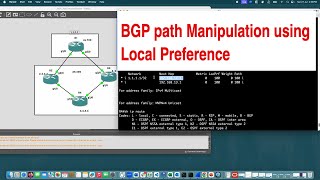 BGP path manipulation lab using Local preference Value  CCNA day 27 [upl. by Candide]