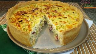 QUICHE DE ALHOPORÓ COM BACON SIMPLES E DELICIOSO  Cebola e Salsa [upl. by Hsekin]