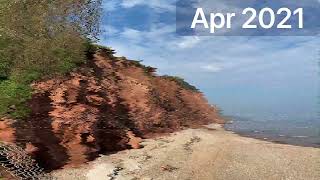 East cliff Sidmouth Devon Cliff erosion 201322 time lapse [upl. by Halilahk]