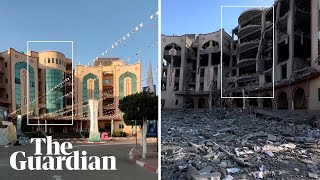 Gaza City before and after footage shows destruction wreaked by war [upl. by Fidele]