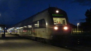 Denmark DSB ME class diesel locomotive propels a passenger service from Nykobing Falster [upl. by Dorey]