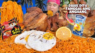 3X Super Spicy Samyang Noodles and Crispy Pork Pata Mukbang [upl. by Leann427]