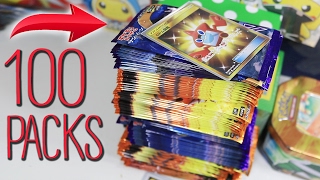 OPENING 100 POKEMON SUN amp MOON BOOSTER PACKS [upl. by Lindell]