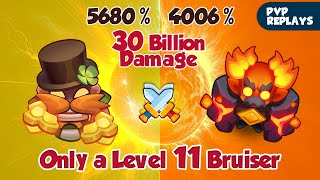 Bruiser level 11  vs max Meteor 30 Billion Damage by Bruiser is INSANE  PVP Rush Royale [upl. by Cheyney]