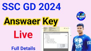 FM Manoj is live ssc gd answer key 2024 [upl. by Cinimmod]