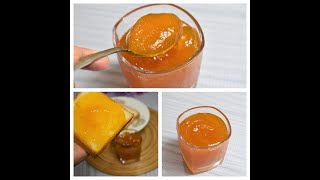 no gelatin only 3 ingredient healthy mango jam with prervation at home [upl. by Jerad24]