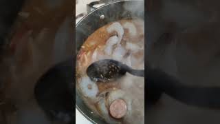 Making gumbo Shrimp crab sausage and chicken 🔥🔥🔥🔥 gumbo cooking yummy foodie wegottatrythat [upl. by Dragde455]