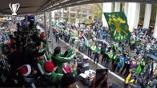 Portland Timbers take the MLS Cup on a parade through downtown Portland [upl. by Airehc]