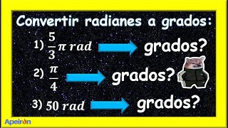 Cómo convertir radianes a grados MÉTODO FÁCIL [upl. by Hassadah]