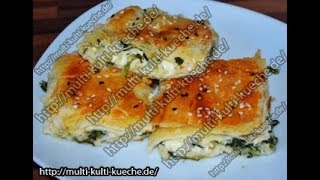 Einfaches YufkaBörek Rezept  Schneller Spinat Schafskäse Börek  Vegetarisch gefüllt [upl. by Ordway913]