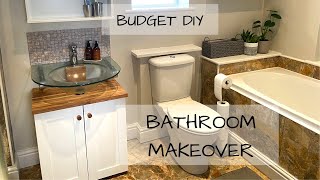 Budget DIY Bathroom Makeover  IKEA Enhet base cabinet and Hemnes mirror cabinet [upl. by Ellswerth544]