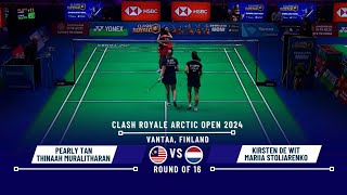 Pearly Tan Thinaah Muralitharan vs Kirsten De Wit Mariia Stoliarenko Arctic Open 2024 Badminton R16 [upl. by Finlay]