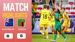 Australia vs Zambia 6  5  Olympics Football 2024 Highlights [upl. by Anilev684]