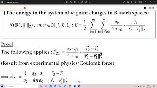 The energy in the system of m point charges in Banach spaces [upl. by Pelletier]