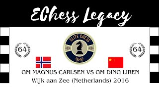 GM Magnus Carlsen vs GM Ding Liren Wijk aan Zee Netherlands 2016 [upl. by Eceined]