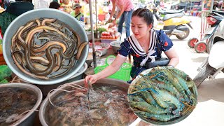 Eel sour soup Eel spicy stir fry Ocean fish sour soup fish grilling and river prawn garlic recipe [upl. by Garwood]