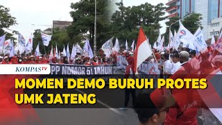 Tak Terima UMK 2024 Buruh di Semarang Turun ke Jalan Gelar Aksi Protes [upl. by Mila]