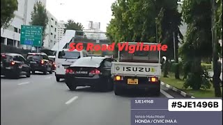 19jul2024 toh guan road SJE1496B honda civic changing lane without due care amp hit by isuzu lorry [upl. by Franek83]