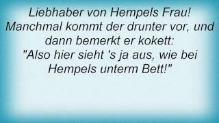 Reinhard Mey  Bei Hempels Unterm Bett Lyrics [upl. by Comfort]