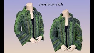 Giacca quotEsagoniquot tutorial uncinettocrochet 💕Creando con i filati💕 [upl. by Noid]