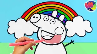 Dibuja y Colorea a PEPPA PIG con ARCOÍRIS 🌈 Dibujos para niños [upl. by Wash]