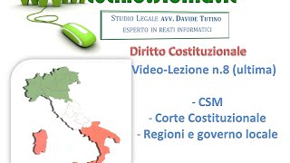 Diritto Costituzionale  Video Lezione n 8 CSM Corte Costituzionale Regioni [upl. by Anoif]