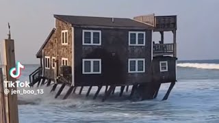 Rodanthe NC House Collapses into the Ocean  Erosion Devastation Caught on Camera [upl. by Innob]