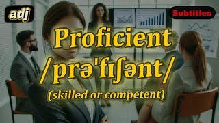 adj Proficient meaning skilled or competent with 5 examples [upl. by Nykal]