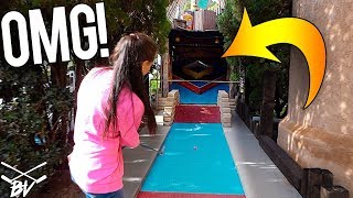 MY LUCKIEST MINI GOLF HOLE IN ONE EVER AT THIS CRAZY MINI GOLF COURSE [upl. by Spatz]