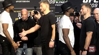 Jon Jones DECLINES Stipe Miocic Hand shake in First Face Off for UFC 309 [upl. by Jollanta274]