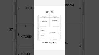 24x26 ground floor plan 624 sqfthomeplan home housedesign shorts [upl. by Yeoz19]