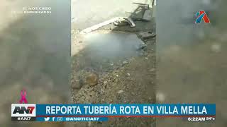 Reportan tubería rota en Villa Mella [upl. by Revell580]