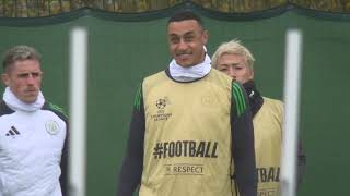 WATCH Celtic in training ahead of tonights Champions League match vs RB Leipzig [upl. by Lustig710]