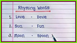 20 Rhyming Words in English  Rhyming Words [upl. by Suchta]