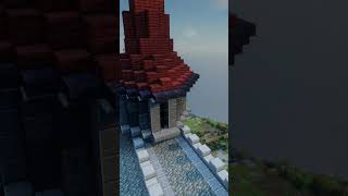 Minecraft  Red Medieval Castle on Island minecraft minecraftbuilding minecraftbuilds [upl. by Tillinger]