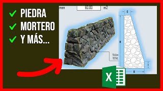 ✅Calcular material para MURO DE MAMPOSTERÍA 🔴  EXCEL [upl. by Zinnes]