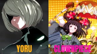 GBVSR High Level Gameplay Yoru 2B VS Clownpiece Vikala [upl. by Esmaria]