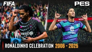 Ronaldinho Celebration FIFA vs PES  2006  2025 [upl. by Atnas]