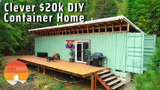 Couple Builds Clever 20k Shipping Container Home with NO Experience [upl. by Grega51]