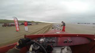 Steve Hills Record run at Pendine Sands VHRA Hot Rod Races 2021 the fastest real time at the beach [upl. by Stroup]