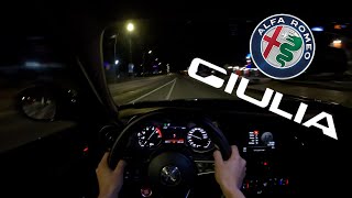 280 HP Alfa Romeo Giulia Veloce  POV Night Drive  Exhaust Sound  4K [upl. by Jariah]